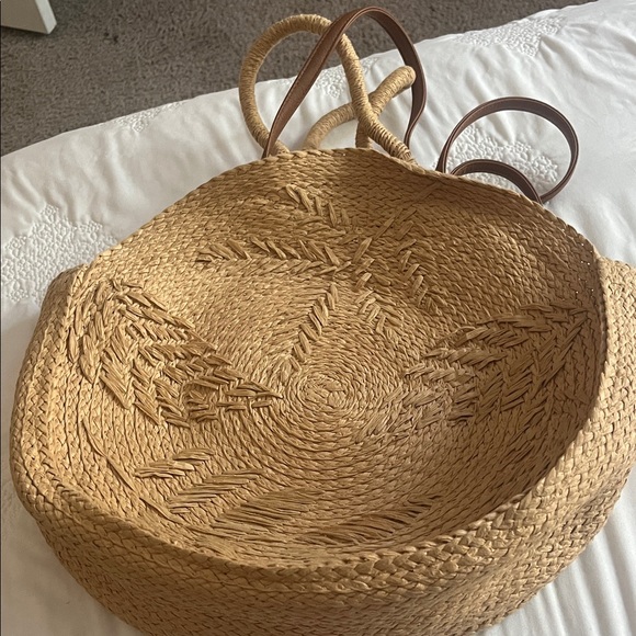 Handbags - Stylish Tan Woven Tote Bag